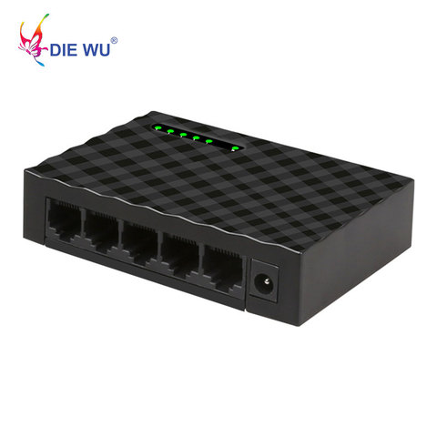 Black 5 ports 10/100 mbps Ethernet network switch Full/Half duplex Exchange TXE029 ► Photo 1/4