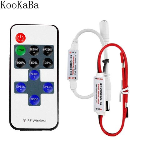 RF 11Keys Remote Single Color LED Dimmer Controller DC/USB/Wire For 2835/5050/5730 Led Strip Light DC5-24V ► Photo 1/6