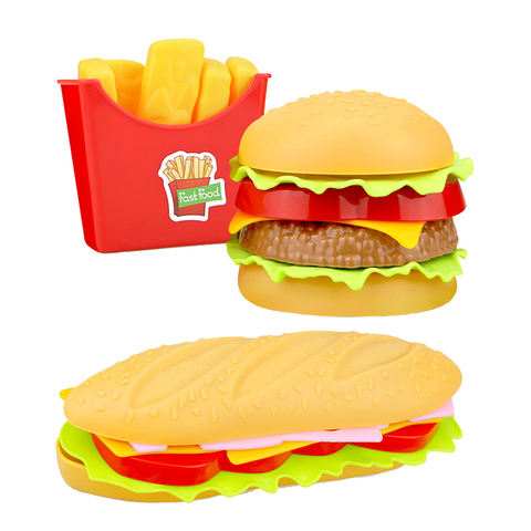 Children Simulation Kitchen Food Toys Pretend Play Hamburger Hotdog French Fries Cooking Toy Play House Educational Toys for kid ► Photo 1/6