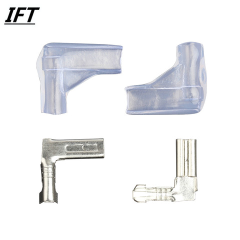 100sets(200pcs) 2.8 flag-shaped plug spring + elbow sheath of plug-in cold-pressed terminal switch wire connector ► Photo 1/5