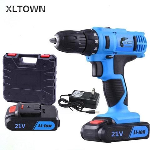 XLTOWN21v Cordless Electric Screwdriver with 2battery Cordless Drill Rechargeable Lithium Battery Electric Screwdriver Powertool ► Photo 1/6