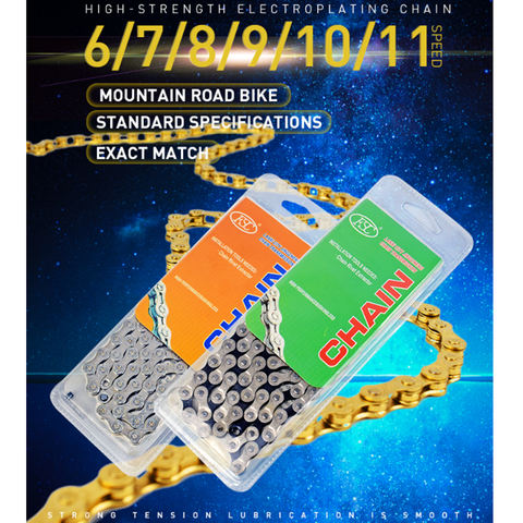1pc FSC 6/7/8/9/10/11 Speed Velocidade Bicycle Chain 116 Link Ultralight MTB Mountain Road Bike Chain Single Speed Bicycle Chain ► Photo 1/6