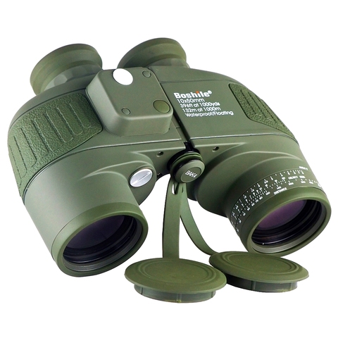 Boshile 10x50 Binoculars with Rangefinder and Compass Reticle Illuminant Telescope Navy Waterproof Green Color Tactical Military ► Photo 1/6