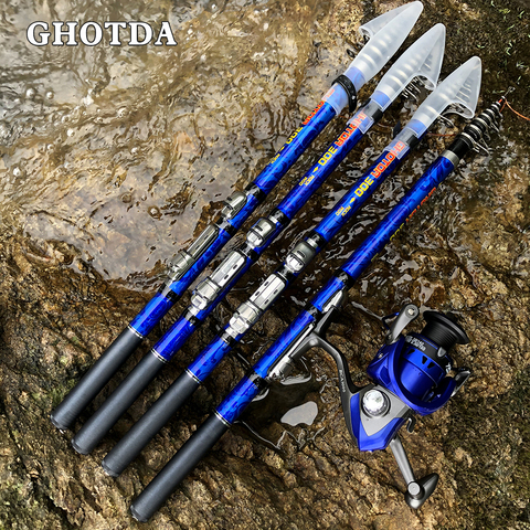GHOTDA Telescopic Rock Fishing Rod High Quality 1.5m-3.0m carbon fiber Spinning Fishing Rod Carp Feeder Rod Travel Mini Rock Rod ► Photo 1/6