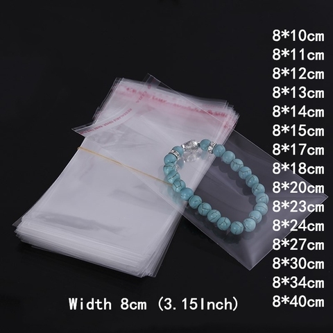 500pcs 8cm Wide Transparent Self Sealing Plastic Bags Opp Food Candy Jewelry Gift Packing Little Pen Bag Home Wedding Decoration ► Photo 1/6