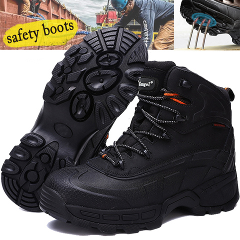 Man's Safety Shoes for Steel Toe Hiking Boots Men Waterproof Work Protection Boots Anti-Collision Hunting Shoes with Iron Sheet ► Photo 1/6