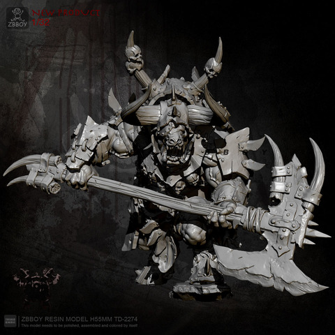 H55mm Resin Figure Kits Giant Axe Giant Bull Ancient Resin Soldier Model Self-assembled TD-2274 ► Photo 1/3