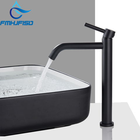 Luxury Modern Matte Black White Color Chrome Bathroom Basin Faucet Tall Countertop Vanity Sink Mixer Tap ► Photo 1/6