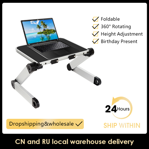 Adjustable Ergonomic Laptop Stand Laptop Desk for Bed Living Room Book Stand 360 Degree Adjustable Computer Table ► Photo 1/6