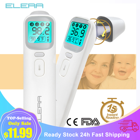 ELERA Baby Infrared Thermometer Digital LCD Body Measurement Forehead Ear Non-Contact Children Adult Fever IR  Termometro ► Photo 1/6