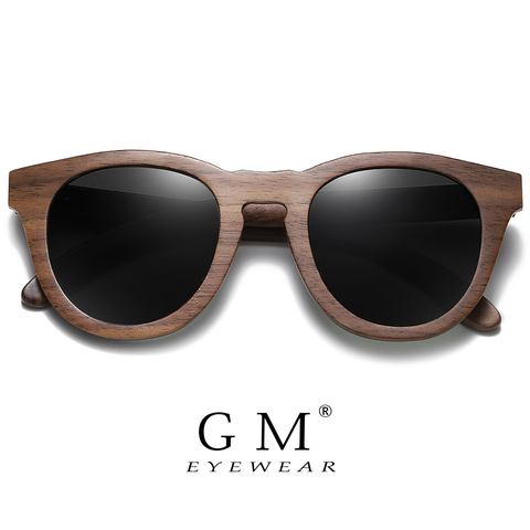 GM Natural Walnut Wooden Sun glasses for Men Polarized Sunglasses Bamboo  Oculos de sol masculino feminino S855 ► Photo 1/6