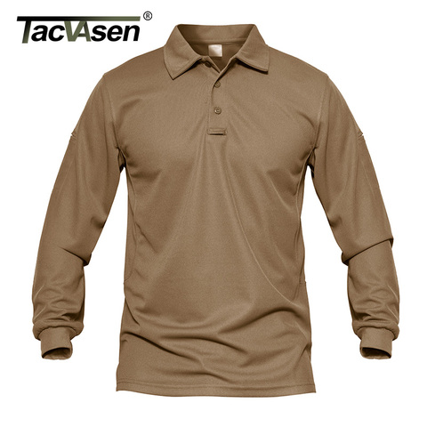 TACVASEN Men Tactical T-shirts Summer Quick Dry Performance Airsoft T-shirts Long Sleeve Lightweight Pique Jersey Golf T-shirts ► Photo 1/6