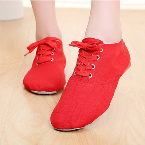 6-Color Girls Jazz Shoes Canvas Fitness Ballet Dancing Shoes Comfortable Breathable Children Adult Low Dance Shoes Slippers ► Photo 1/1