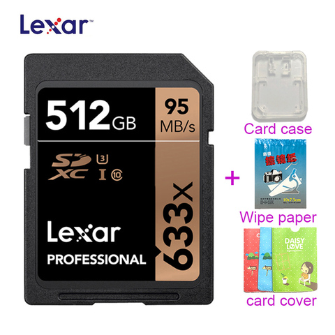 633x SDXC Original Lexar SD cards UHS-I SD card 512GB 256GB 3D 4K video High Speed Capacity SDHC 95Mb/S  Memory Card For Camera ► Photo 1/5