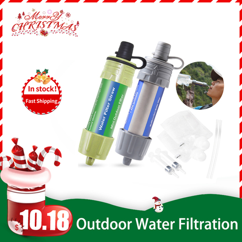 Outdoor Water Filtration Survival Water Filter Straw Water Filtration System Drinking Purifier for Emergency Hiking Camping ► Photo 1/6