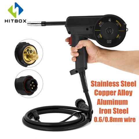 HITBOX Spool Gun Mig Torch 3 Meters Aluminum Stainless Steel Iron Spool 4 Cores Adapter Torch For Professional Welder ► Photo 1/6