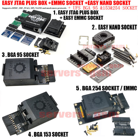 2022 new Easy-JTAG plus box +EMMC socket+EASY NAND sockeet+UFS BGA 95 socket+UFS BGA 153 socket+Easyjtag UFS BGA-254 Socket / EM ► Photo 1/6