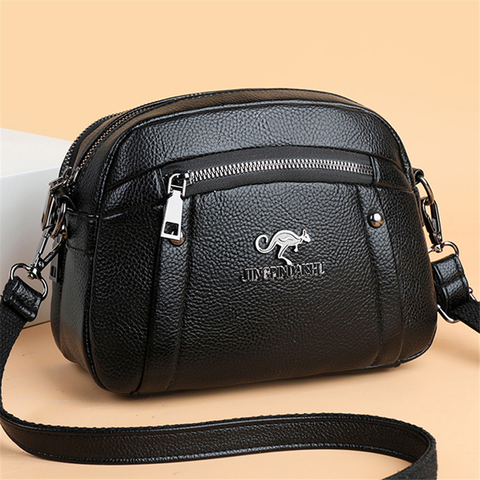 Soft Leather Shoulder Bag Designer Casual Crossbody Bags for Women 2022 Simple Solid Color Messenger Bag Small Coin Purse Sac ► Photo 1/6