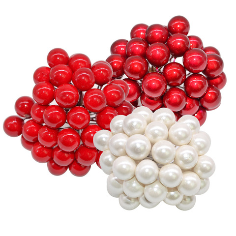 100pcs/lot Mini Plastic Fake Small Berries Artificial Flower Fruit Stamens Cherry Pearl Wedding DIY Gift Box Decorated Wreaths ► Photo 1/6