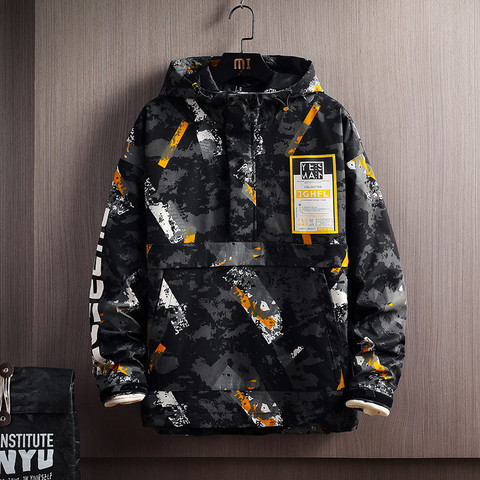 2022 New Spring Men's Jacket Fashion Casual Streetwear Hooded Jacket Windbreaker Coat Male Outwear Camouflage Hip Hop Clothes ► Photo 1/6