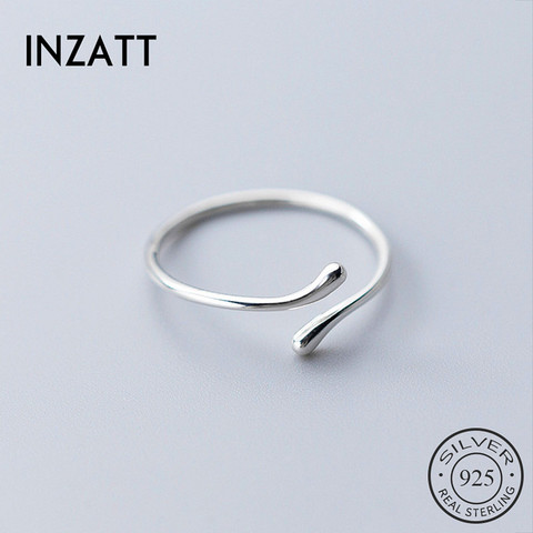 INZATT Real 925 Sterling Silver Geometric Adjustable Ring For Fashion Women Party Cute Fine Jewelry Minimalist Cute Accessories ► Photo 1/5