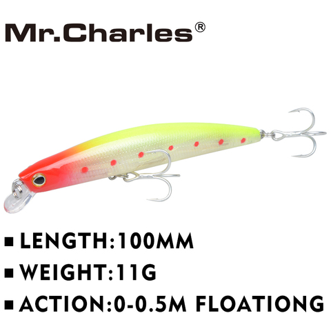 Mr.Charles CMC003 Fishing Lure 100mm/11g 0-0.5m Floating Minnow Hard Bait Carp Fishing Fresh Water Sea Fake Lure ► Photo 1/6