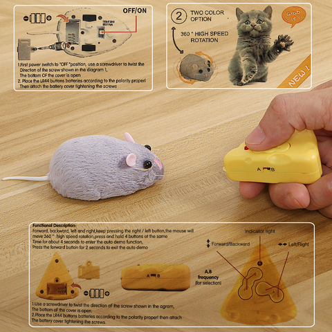 Wireless Electronic Remote Control Rat Plush RC Mouse Toy Hot Flocking Emulation Toys Rat for Cat Dog,Joke Scary Trick Toys ► Photo 1/6