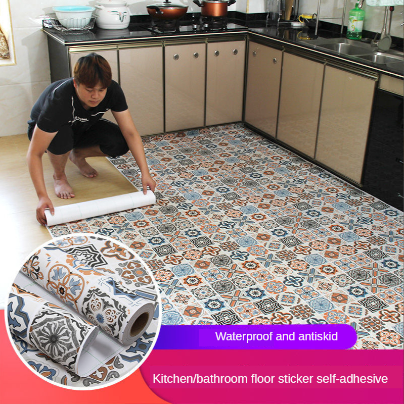 Floor stickers self-adhesive bathroom floor stickers kitchen tile