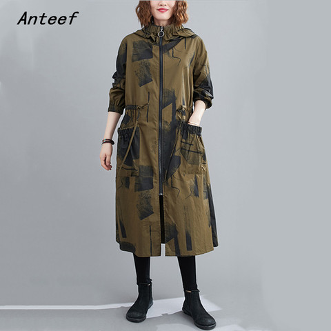 plus size Oversized hooded casual loose long autumn spring  trench coat for women 2022 clothes Outerwear ► Photo 1/6