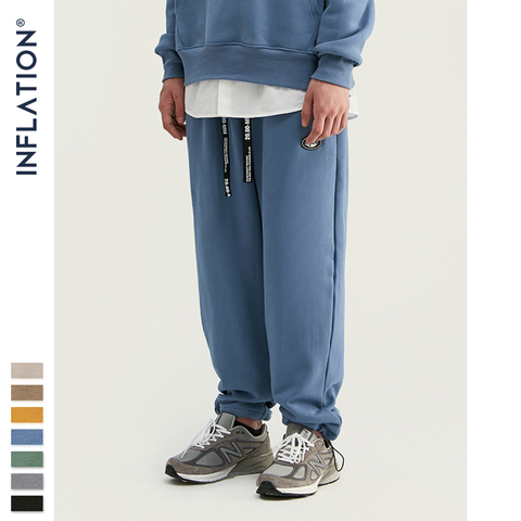INFLATION DESIGN Super Loose Fit Men Sweatpants In Pure Color Loose Fit Retro Style Mens Sweatpants Street Wear Men Pants 93402W ► Photo 1/6