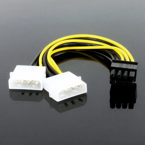 OULLX 8Pin Male To Dual 4Pin Female Video Card Power Cord 8 Pin PCI Express To Dual 4 Pin Molex Graphics Card Power Cable ► Photo 1/6