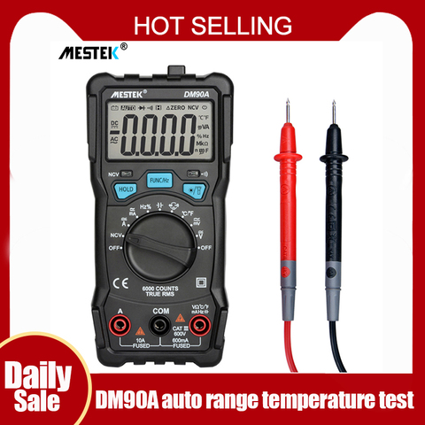 MESTEK High Precision Multimeter DM90A 6000 Counts Auto Ranging Electrician Digital Voltage Meter Flash Light Back ► Photo 1/6