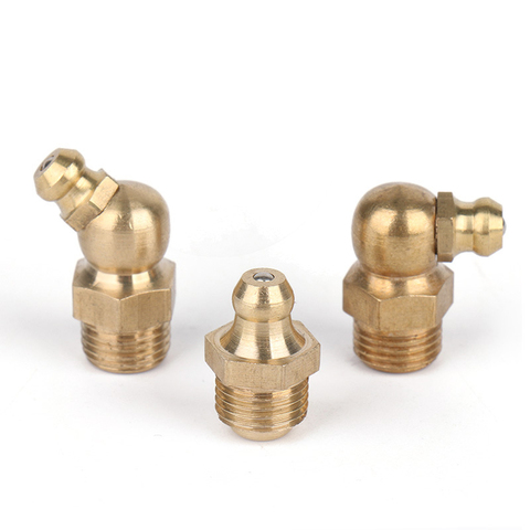 10PCS M4 M5 M6 M8 M10 M12 M14 M16 Male Thread Brass Straight Elbow Type Hydraulic Oil Zerk Grease Nipple Tube Pipe Fitting ► Photo 1/4