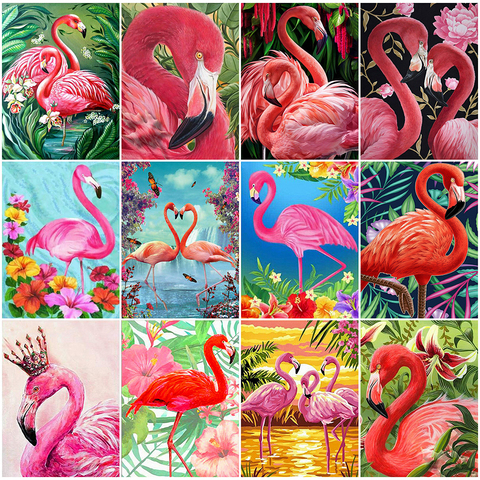 EverShine Diamond Painting 5D Flamingo Cross Stitch Diamond Mosaic Animal Rhinestones Art Embroidery Needlework Decor For Home ► Photo 1/6