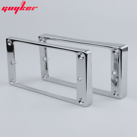 2Pcs Pickup Mounting Rings for Humbucker Metal Bridge and Neck Pickups Cover Frame Curved Set Replacement Electric Guitar Chrome ► Photo 1/6