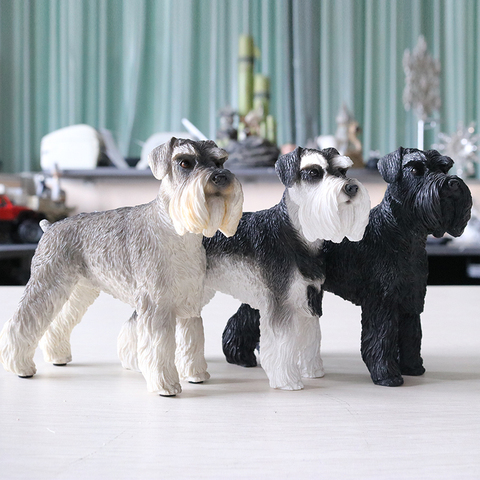 Fashion Decoration Crafts Figurines Miniatures German Schnauzer Dog Articles Murals Accessories Dog Models Figurines Miniatures ► Photo 1/6