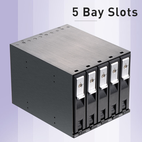 Uneatop Aluminum 5-bay slot 3.5in SATA Tray-less Hot Swap backplane Internal Enclosure for 3.5in SATA HDD Mobile Rack ► Photo 1/6