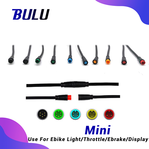 BULU Julet MINI 2pin 3pin 4pin 5pin 6pin Waterproof Convert Extend Cable Wire for Ebike Light Throttle Ebrake Display ► Photo 1/6