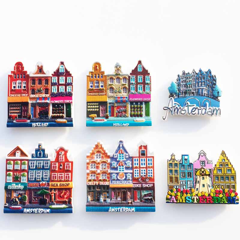 Amsterdam Famous City Fridge Magnet Collectable Design Holland Netherlands 