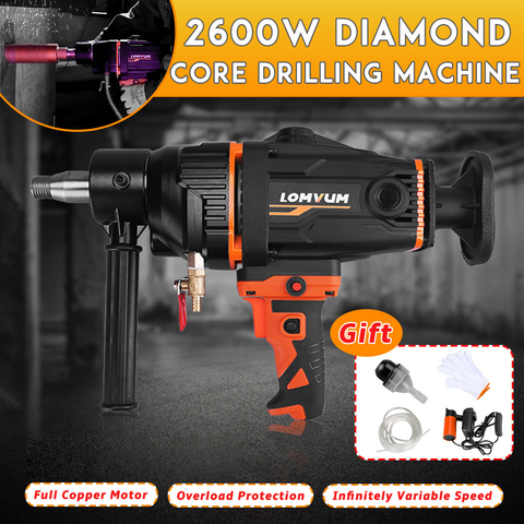 2600W 280mm Electric Diamond Core Drilling Machine High power Handheld Concrete Core Drill Machine with Water Pump Accessories ► Photo 1/6