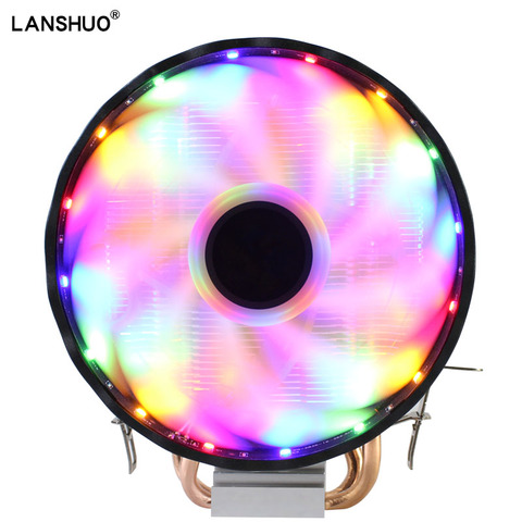 RGB LED CPU Cooler Fan 2 Heatpipe 12V Cooler 120mm Cooling Fan Heat Sink radiator for Intel LAG 1150 1155 1156 775 1366 for AMD ► Photo 1/6