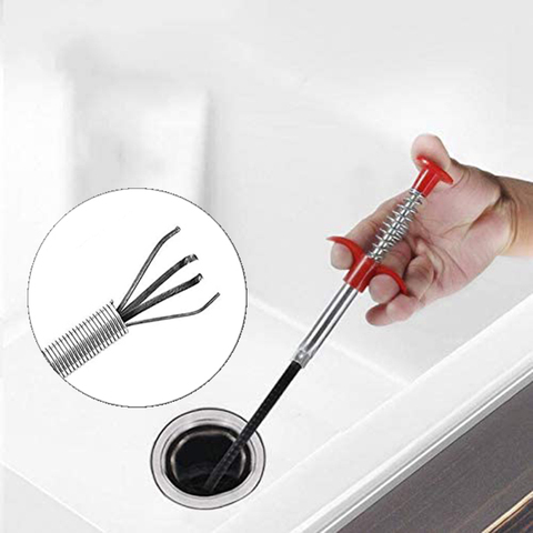 60cm Bathroom Hair Cleaner Bendable Drain Clog Dredge Tools Water Sink Cleaning Hook Sewer Dredging Spring Pipe Hair Remover ► Photo 1/6