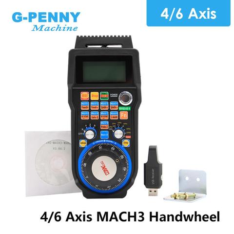 Free Shipping! Pendant MPG CNC USB MACH3 Wireless Handwheel 4/6Axis Handwheel Manual USB Receiver 40 m transmission WHB04B ► Photo 1/6