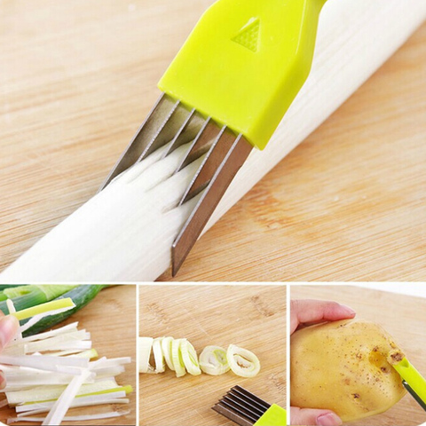 Kitchen accessories multi-function 2 in 1 onion knife paring knife hole digging magic cut onion fruit and vegetable peeler tool ► Photo 1/2