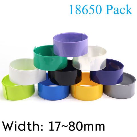 18650 Lipo Battery PVC Heat Shrink Tube Pack Width 17mm ~ 80mm Insulated Film Wrap lithium Case Cable Sleeve Blue Multicolor ► Photo 1/6