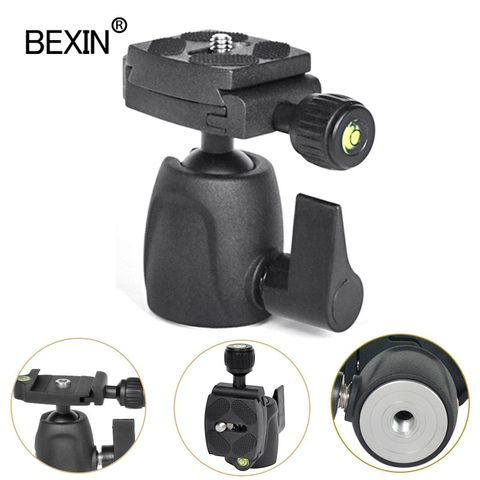 BEXIN mini ballhead panoramic photo tripod monopod head camera ball mount for Canon Nikon Sony DSLR Camera with quick shot plate ► Photo 1/6