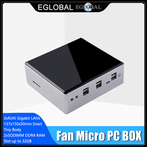 Intel i7 10510U i5 8250U Quad Core Mini PC 2*DDR4 2*Lans M.2 NVMe NUC Win 10 WiFi HDMI Slim Computer UHD Graphics 620 TV Box ► Photo 1/6