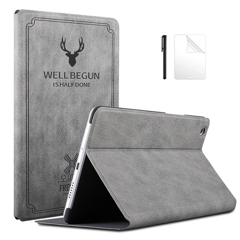 Deer Retro Leather Case For Huawei MediaPad M5 lite 8 JDN2-W09/AL00 8.0 inch Stand Cover for Huawei Honor Pad 5 8 Case+film+pen ► Photo 1/6
