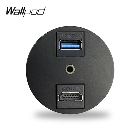 Wallpad L6 Black White 3.0 USB HDMI 3.5 Audio Connection Ports Wall Socket Module Match L6 Plates Free Combination DIY ► Photo 1/6