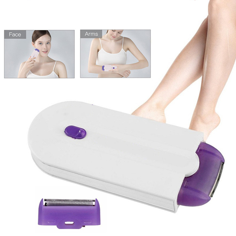 2 in 1 Portable Painless Women Shaver Fast Hair Removal Razor Smooth Induction Body Face Bikini Hair Trimmer USB Rechargeable ► Photo 1/1